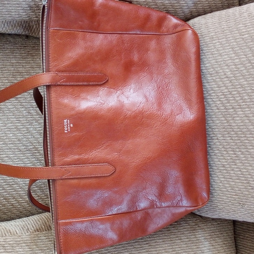 Fossil genuine leather tote